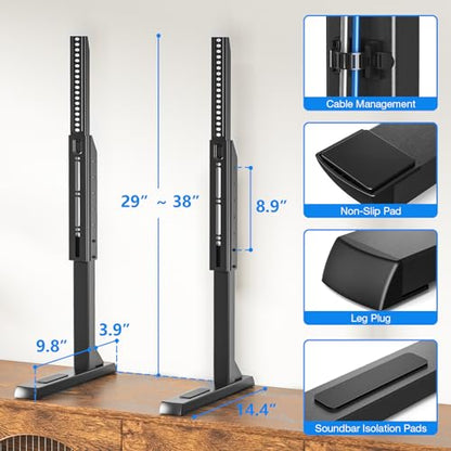 Table Top TV Stand with Height Adjustable TV Legs for 37-90 Inch TVs, view 7