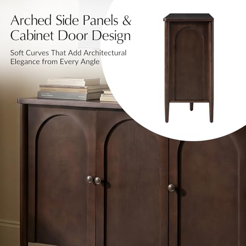47" Arched Sideboard Buffet Cabinet with Storage, Auburn, view 9
