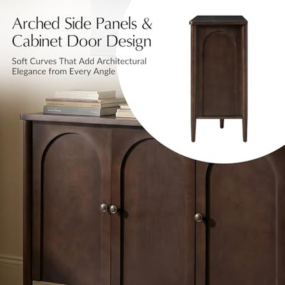 47" Arched Sideboard Buffet Cabinet with Storage, Auburn, view 9