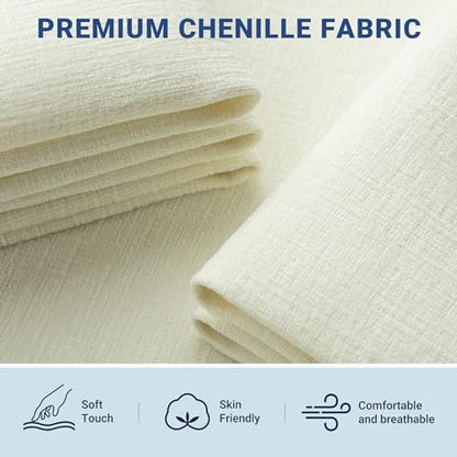 Queen Size Chenille Lift Up Hydraulic Storage Bed Frame Cream White, view 4