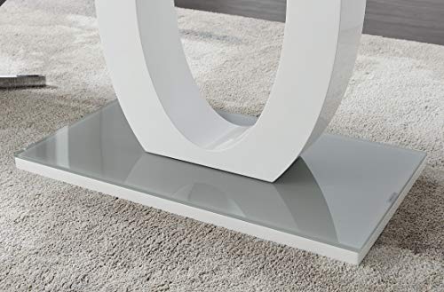 Giovani Modern Stylish Grey/White High Gloss Glass Dining Table and 6 Modern Lorenzo Chairs Set (Dining Table Only)