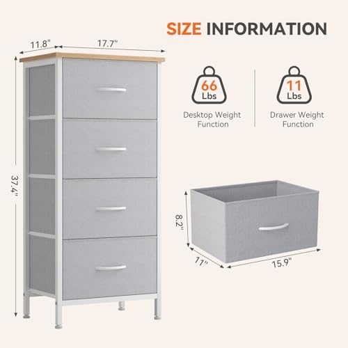 4 Storage Drawer Dresser, Storage Cabinet, Clothes Organizer, view 4