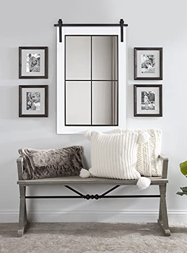 Cates Farmhouse Window Wall Mirror; 22 x 37; White; Sophisticated 4-Pane Panel Mirror for Wall