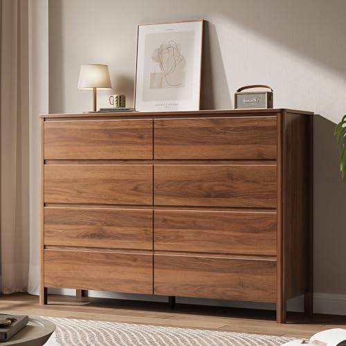 Walnut 8 Drawer Dresser for Bedroom, view 5