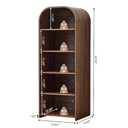 63'' Tall Record Player Stand, 5 Tier Large Record Player Storage Cabinet, view 3