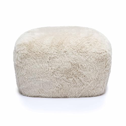 Tov Furniture Britt Natural Vegan Shearling Ottoman
