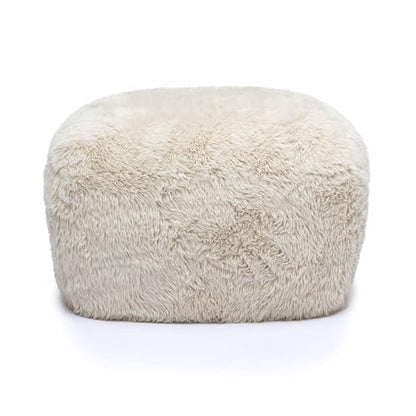 Tov Furniture Britt Natural Vegan Shearling Ottoman