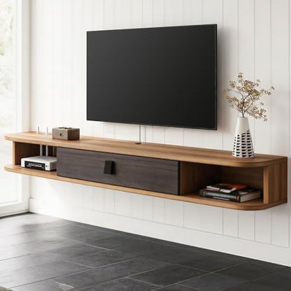Floating TV Stand, 55''Wall Mounted TV Shelf TV Console, view 5