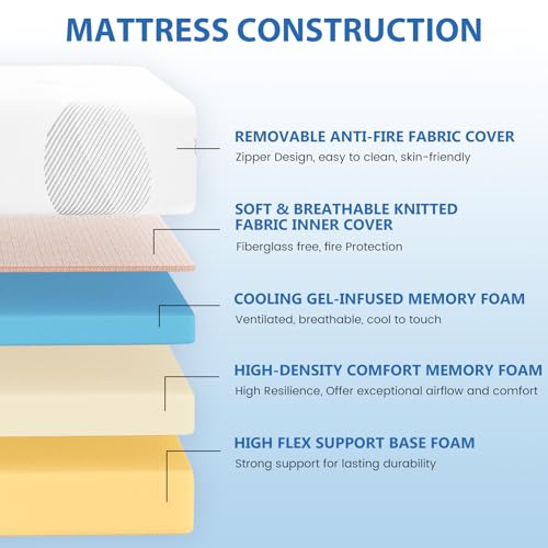 King Mattress, 10 inch King Size Memory Foam Mattress in a Box, view 4