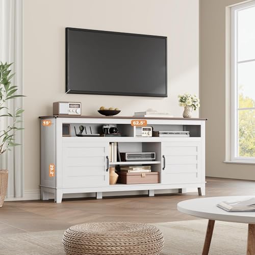 63 Inch TV Stand, Entertainment Center with Adjustable Shelves, view 7