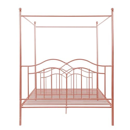 Eileen Metal Canopy Bed Frame Queen Size with Headboard/Footboard, view 8