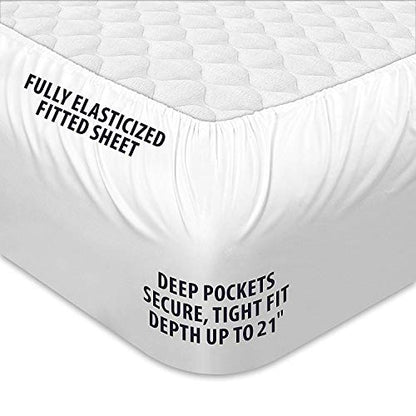Queen Mattress Topper, Cotton Extra Thick Pillow Top Mattress Pad, view 5