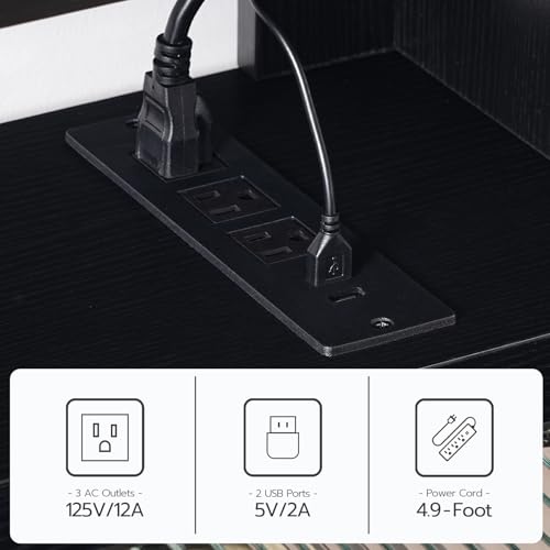 Floating TV Stand with LED Light Power Outlet for TVs up to 65”, view 6