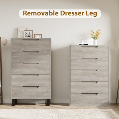 5 Dresser for Bedroom, 50.5" Vertical Dresser Drawer with Storage, view 5