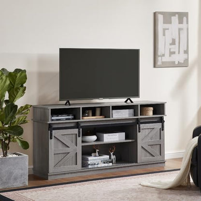 TV Stand Sliding Barn Door Modern&Farmhouse Wood Entertainment Center, view 4
