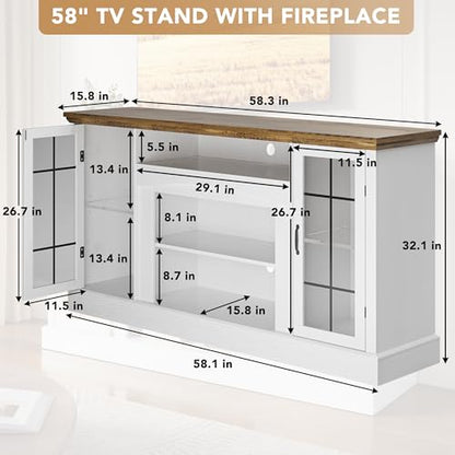 58" Farmhouse TV Stand for 65 Inch TV, view 3