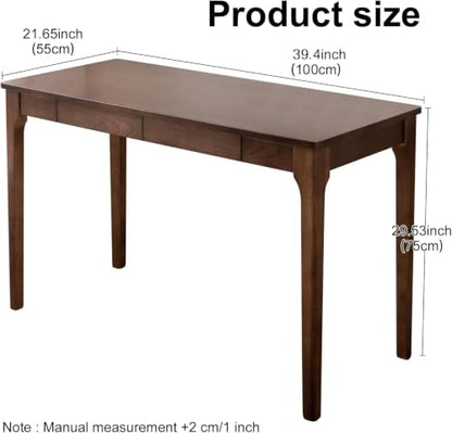 Solid Wood Desk with Drawers, Home Office Desk for Small Spaces, view 4