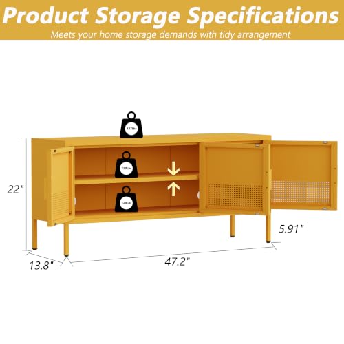 22" H Metal TV Stand Storage Cabinet, view 3