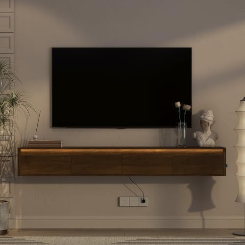 Floating TV Stand Wall Mounted with Led Lights, view 6