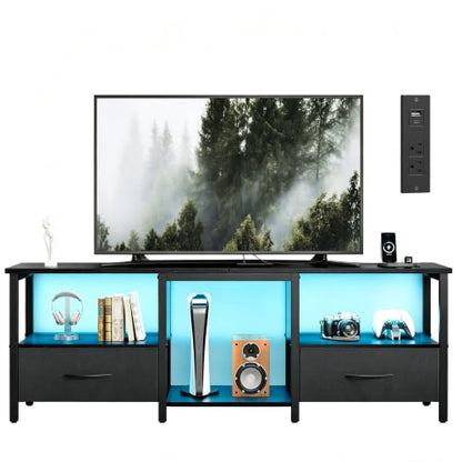 TV Stand for TVs up to 65 Inch, 59'' Under TV Cabinet, Black, view 2