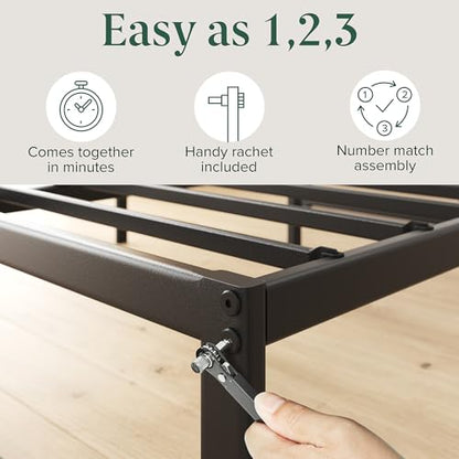 ABEL 14 Inch Platform Bed Frame, Steel Slat Support, Easy Assembly, view 7