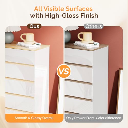 5 Drawer Dresser for Bedroom, 45" H Tall Dresser Chest of Drawers, view 5