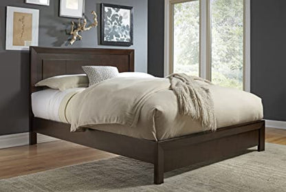 Solid Wood Platform Bed, King, Element - Chocolate Brown