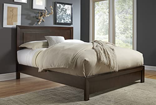 Solid Wood Platform Bed, King, Element - Chocolate Brown, view 2