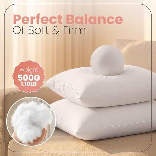 18x18 Pillow Inserts, White Throw Pillows for Couch, 2 Pack, view 5