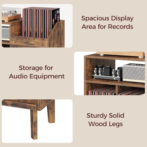 Record Player Stand, Large Turntable Stand Holds up to 250 Albums, view 6