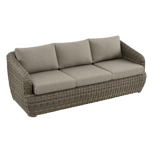 CHITA 4-Pieces Outdoor Wicker Furniture Set, Patio Conversation Set, Brown | 360° Swivel Chairs, Resin Wicker, Steel Frame, 5.1" Thick Cushion, Olefin Fabric Covers, 350 Lb Chair Capacity