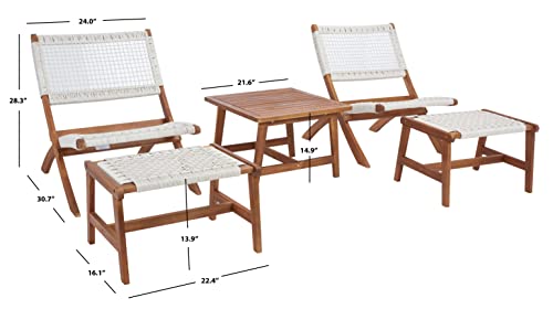 SAFAVIEH Casella White Woven Patio Set, view 4