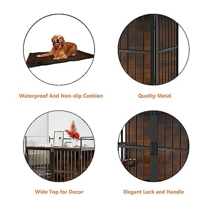 41 Inch Dog Crate Furniture, Indoor Kennel End Table, view 5