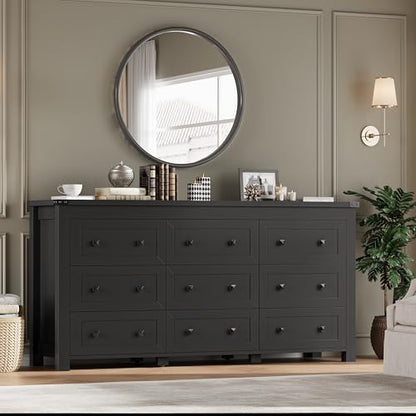 9-Drawer Dresser, Modern Wooden Storage Chest of Drawers, Dresser TV Stand, view 7