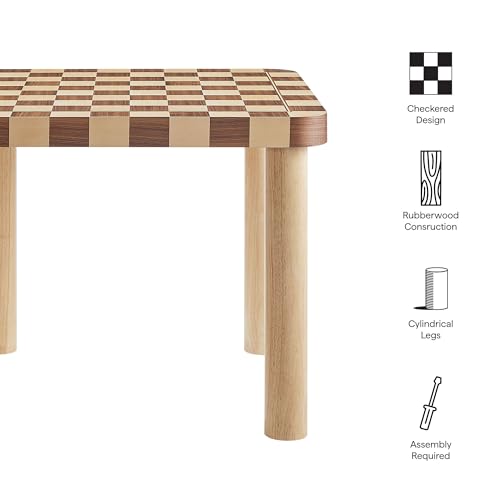 Oscar 36Inch Square Dining Table Solid Wood Oak and Walnut Finish Modern Kitchen Room Entertaining Home Furniture Quality Stylish Elegant Durable Refined Versatile