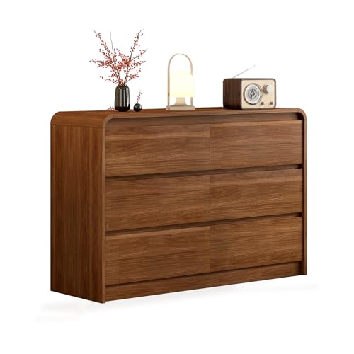 Modern 6 Drawer Dresser, 47-Inch Wood Chest of Drawers for Bedroom, view 2