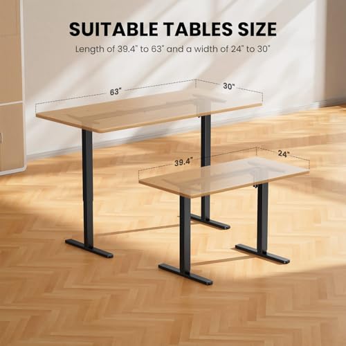 Electric Standing Desk Legs for 39.4-63.3 inch Desktops, 176 lbs, view 5