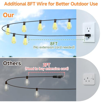 75FT LED Outdoor String Lights S11 Dimmable Patio Light, with 22+2 Waterproof Shatterproof Edison 2700K Bulbs for Outside Backyard Deck, Black