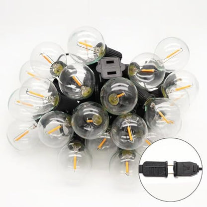 Outdoor String Light 50FT Patio Black with 52 Shatterproof G40 LED Clear Globe, view 5