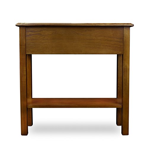Wave Console Table, Solid Wood, with Drawer, for Entryways, Hallways, and Living Rooms, Medium Oak, 9021-MED