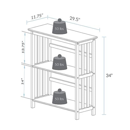 Mission Style 3-Shelf Bookcase, Espresso