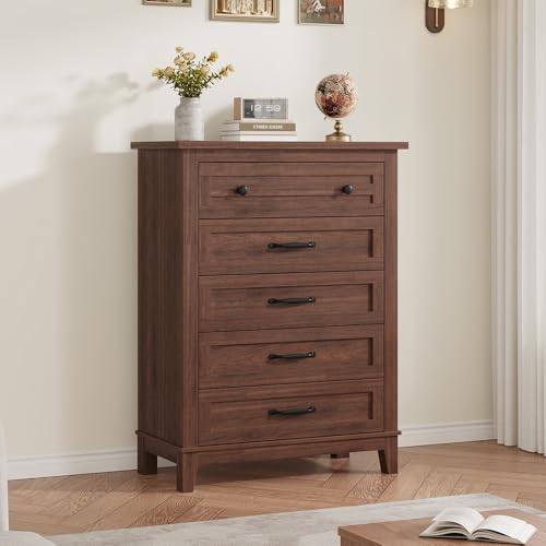 5 Dresser for Bedroom, 41.3 in Tall Vertical Drawer Dresser with Large Storage, view 4