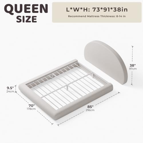 AirFrame Queen Half-Moon Platform Cloud Bed Frame, view 3