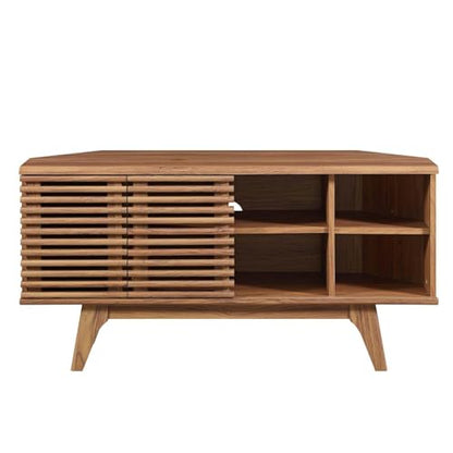 Render Mid-Century Modern Low Profile Corner Media TV Stand in Wal, 15 x 46 x 23, view 5