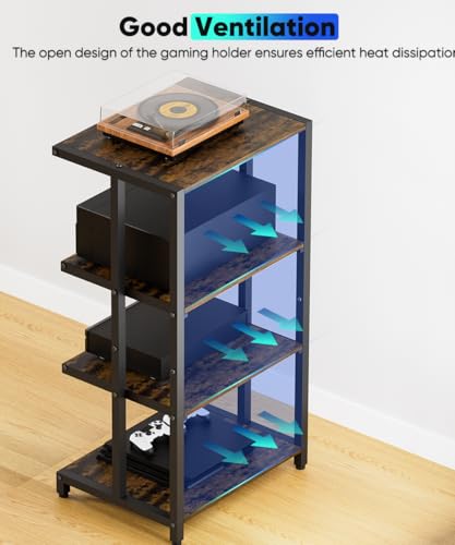 4-Tier Wooden Media Stand, view 4