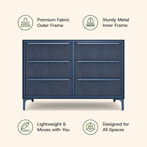 Naima Premium Fabric Dresser, Strong Metal Frame, view 7