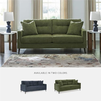 Signature Design by Ashley Bixler Sofa, No Assembly Required, Olive Green Chenille Upholstered 3-Seater Couch, Anti-Sag Platform Foundation, Button-Tufted Back, Living Room Furniture, 79 Inches
