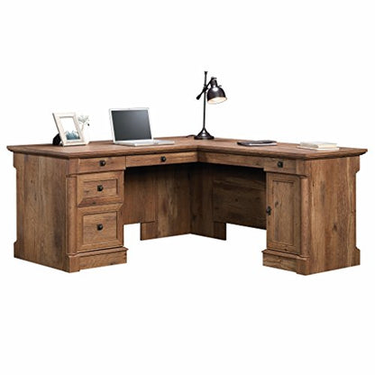 Palladia L Shaped Desk with Drawers, Office Desk with File Cabinet Storage, view 2