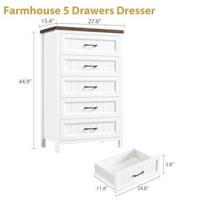 5 Drawer Dresser for Bedroom, view 3