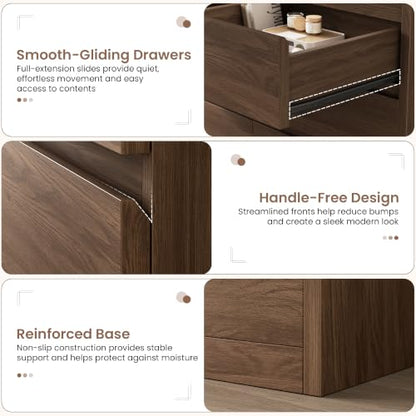6 Drawer Double Dresser for Bedroom, L Shaped Modern Simply Chest of Drawers, view 7